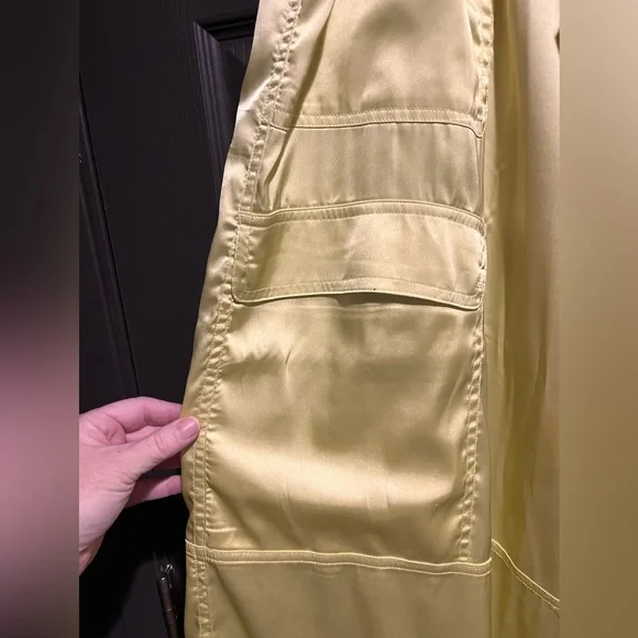 Hutch Anthropologie Satin Utility Pants - Chartreuse - PLUS 3X - HEMMED - Picture 3 of 16